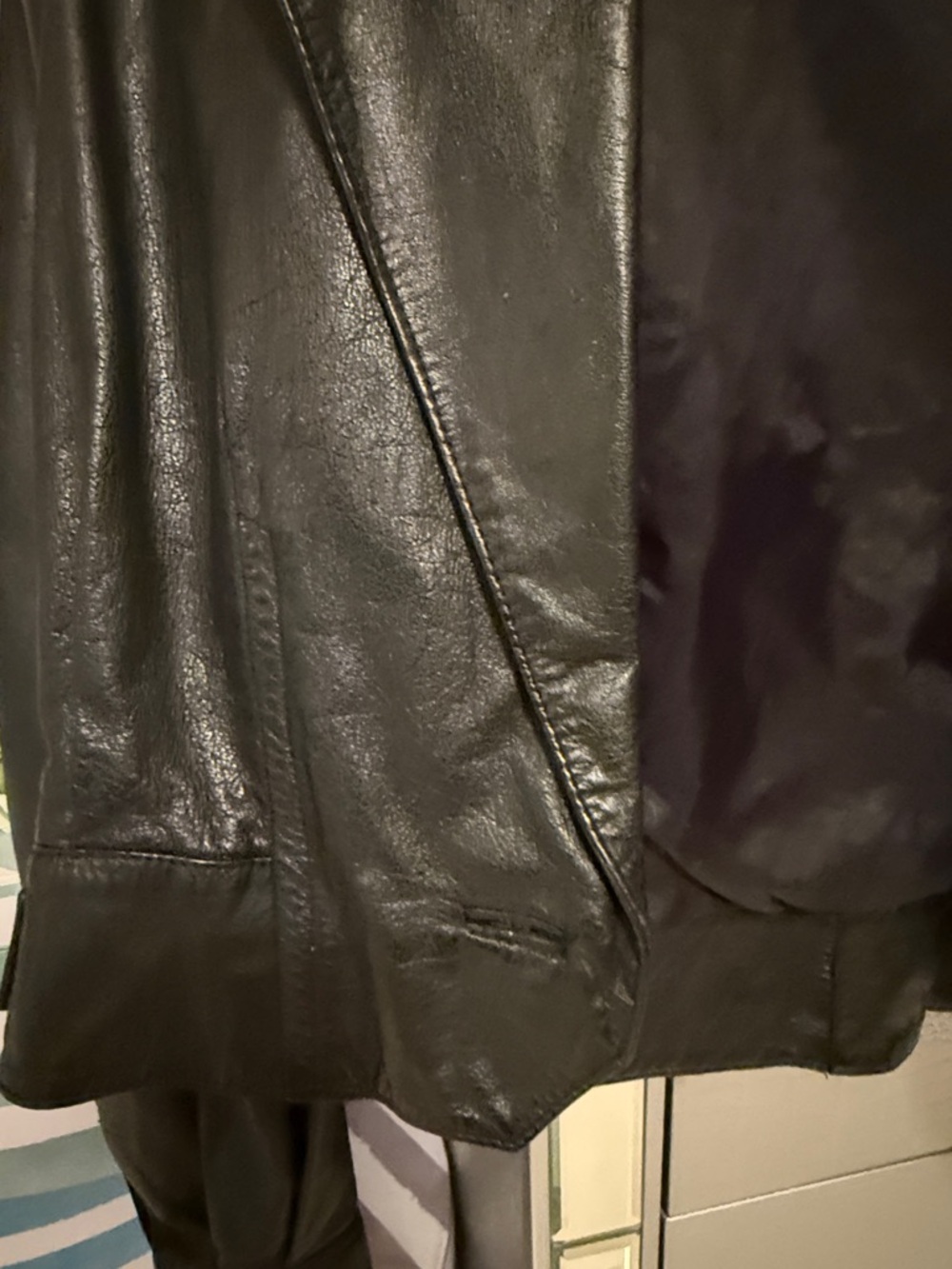 Wilson Genuine Black Leather Blazer Jacket, Size L - Picture 12 of 12